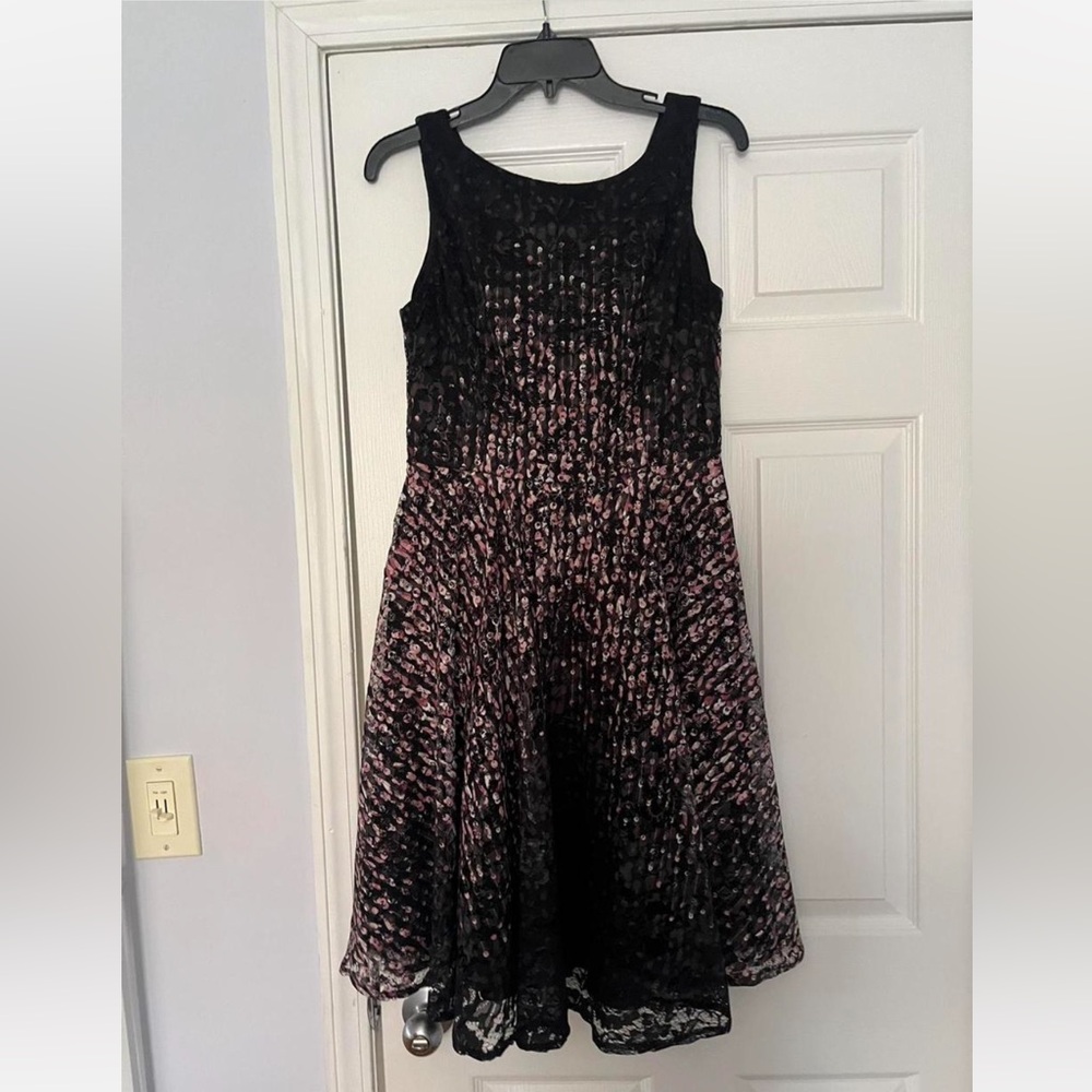 Formal Black Floral Dress - Size 8P